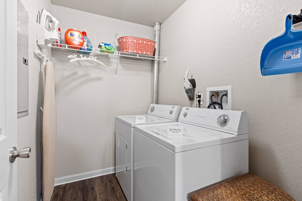 our apartments have a laundry room with a washer and dryer