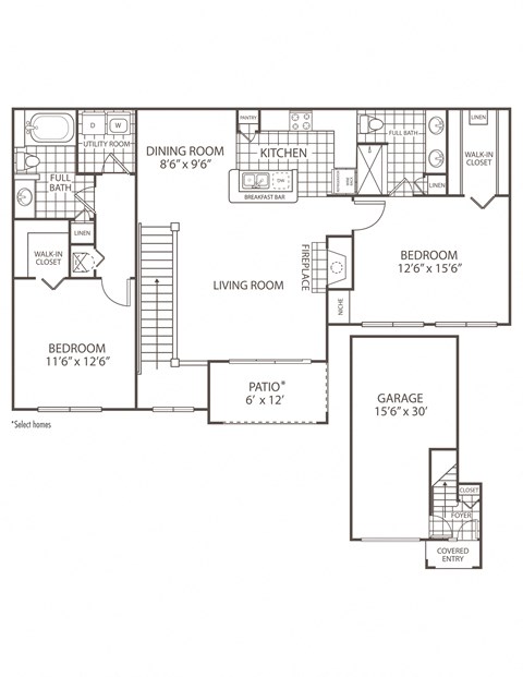2 Bedroom 2 Bathroom Floor Plan at The Preserve at Tampa Palms, Florida