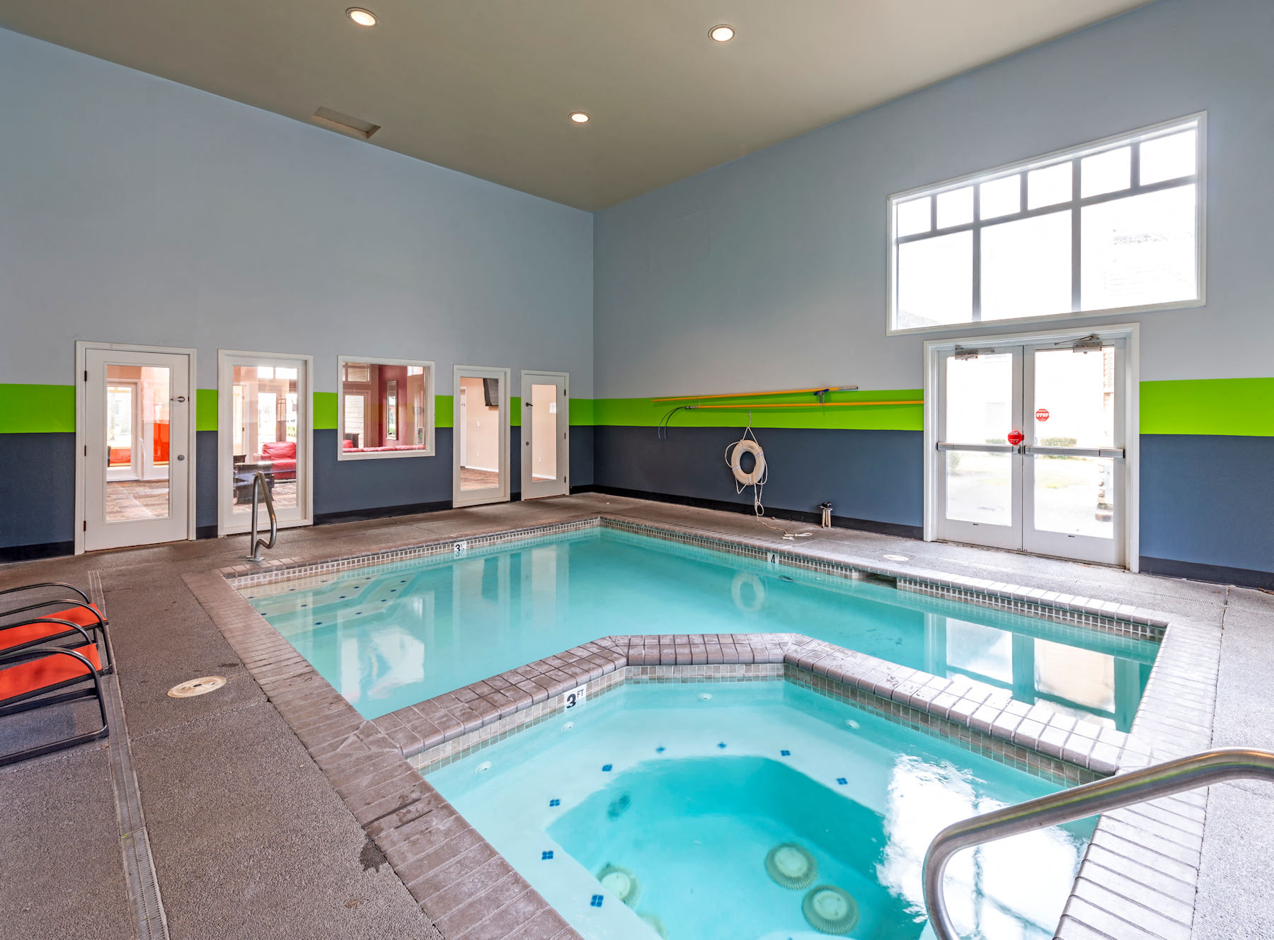 Indoor pool and spa at The Village at Seeley Lake