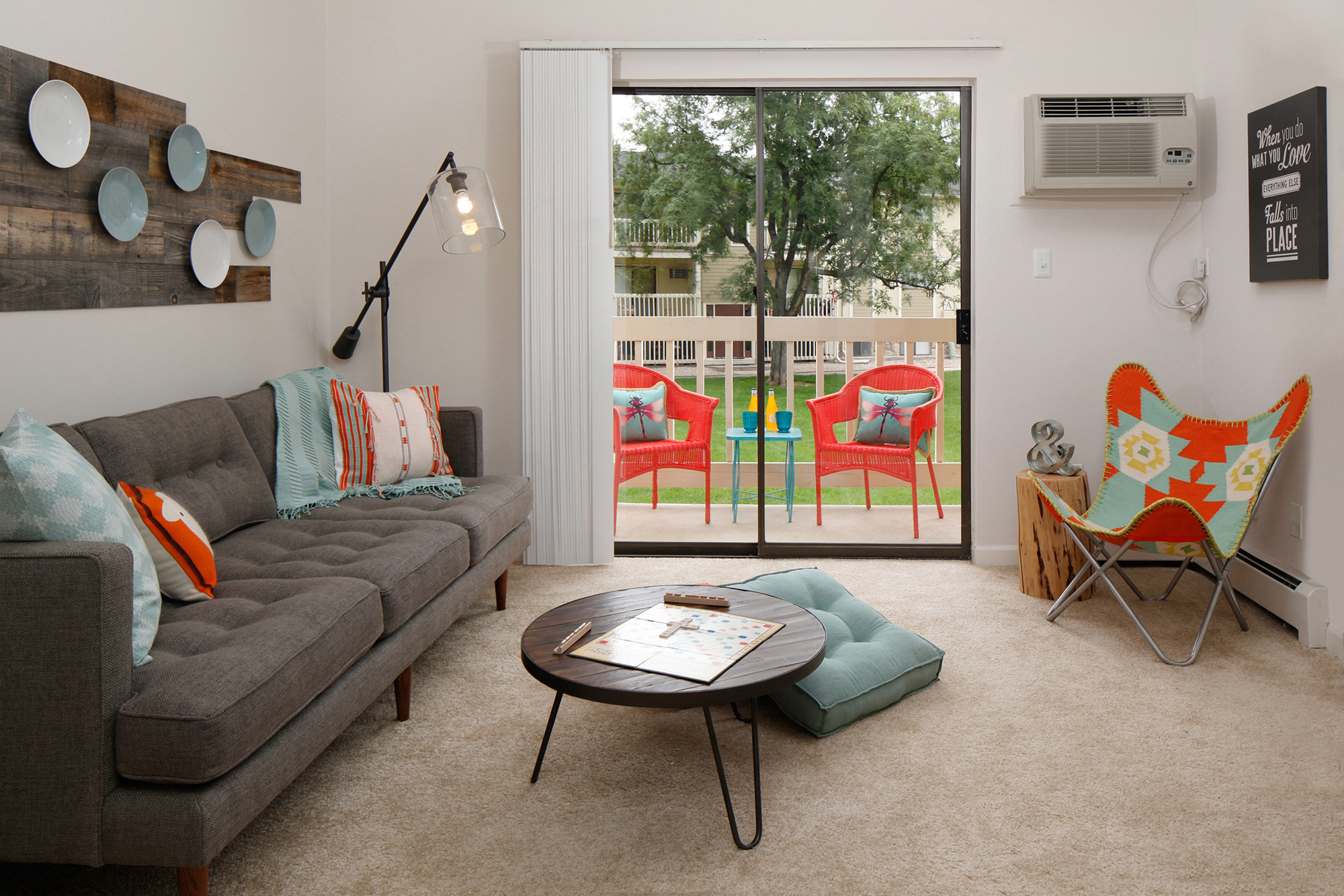 Living Room at Village Gardens Apartments in Fort Collins, CO