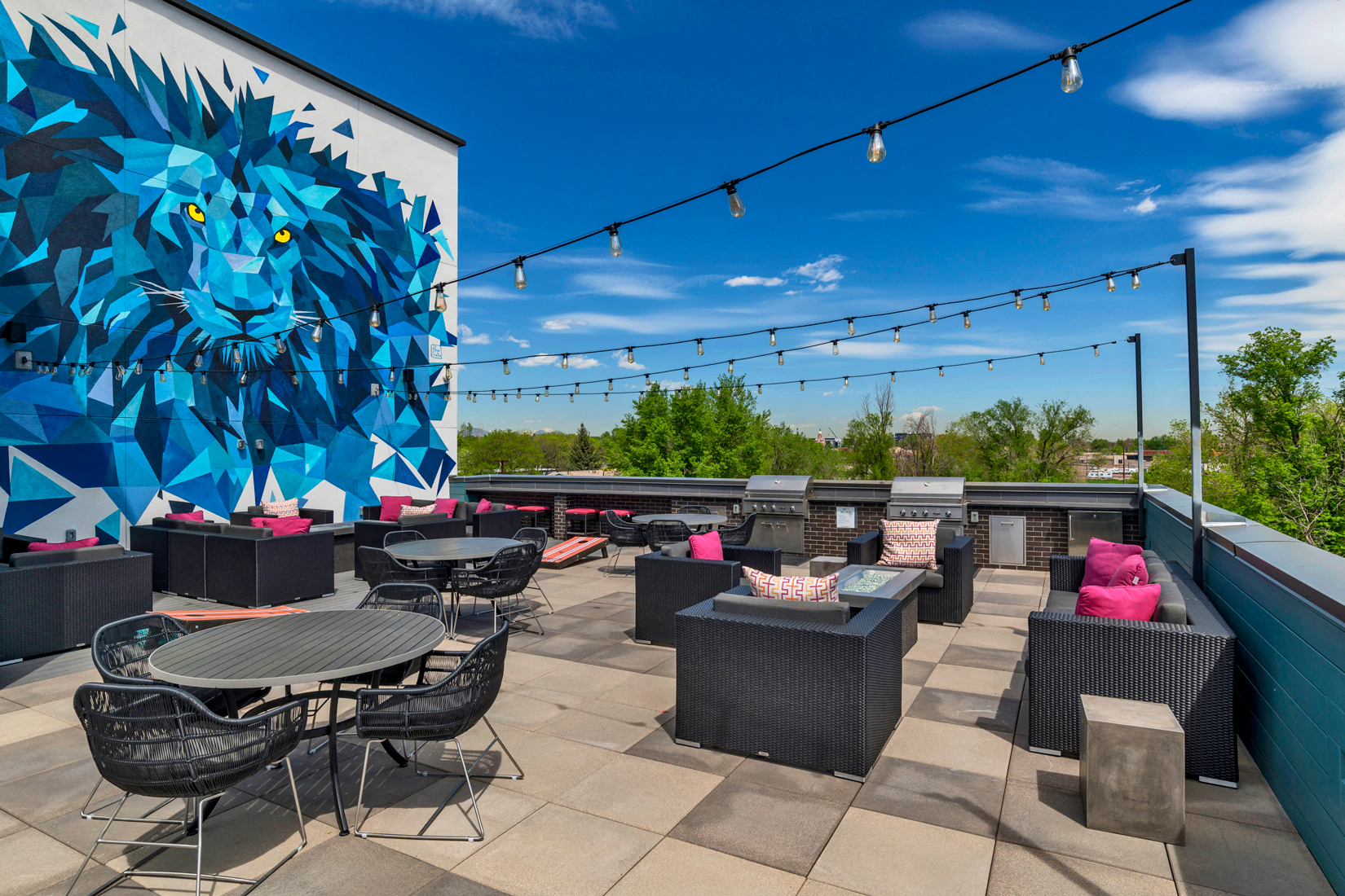 Rooftop Lounge at West Line Flats Apartments in Lakewood, CO
