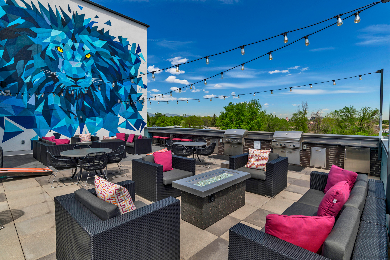 Rooftop Lounge at West Line Flats Apartments in Lakewood, CO