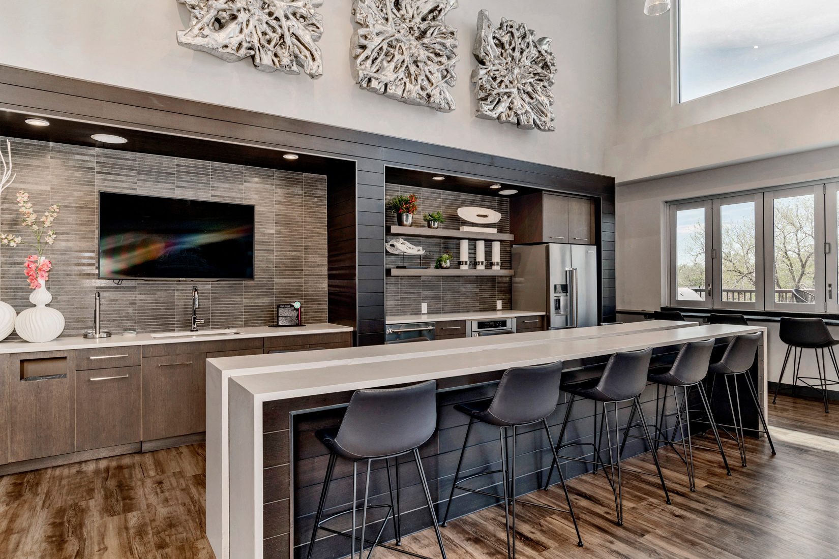 Clubhouse Kitchen at West Line Flats Apartments in Lakewood, CO