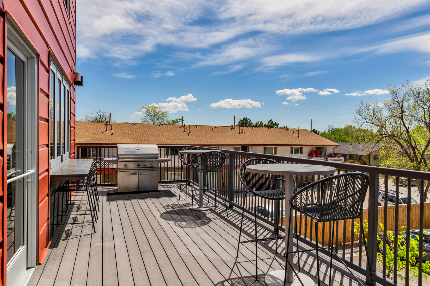 Balcony Grill at West Line Flats Apartments in Lakewood, CO