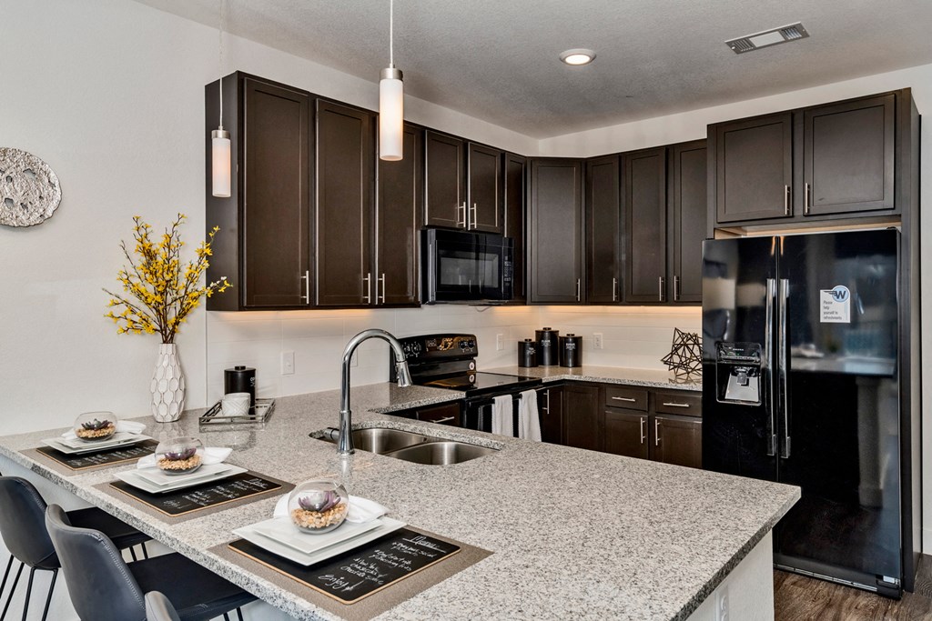 Kitchen at West Line Flats Apartments in Lakewood, CO