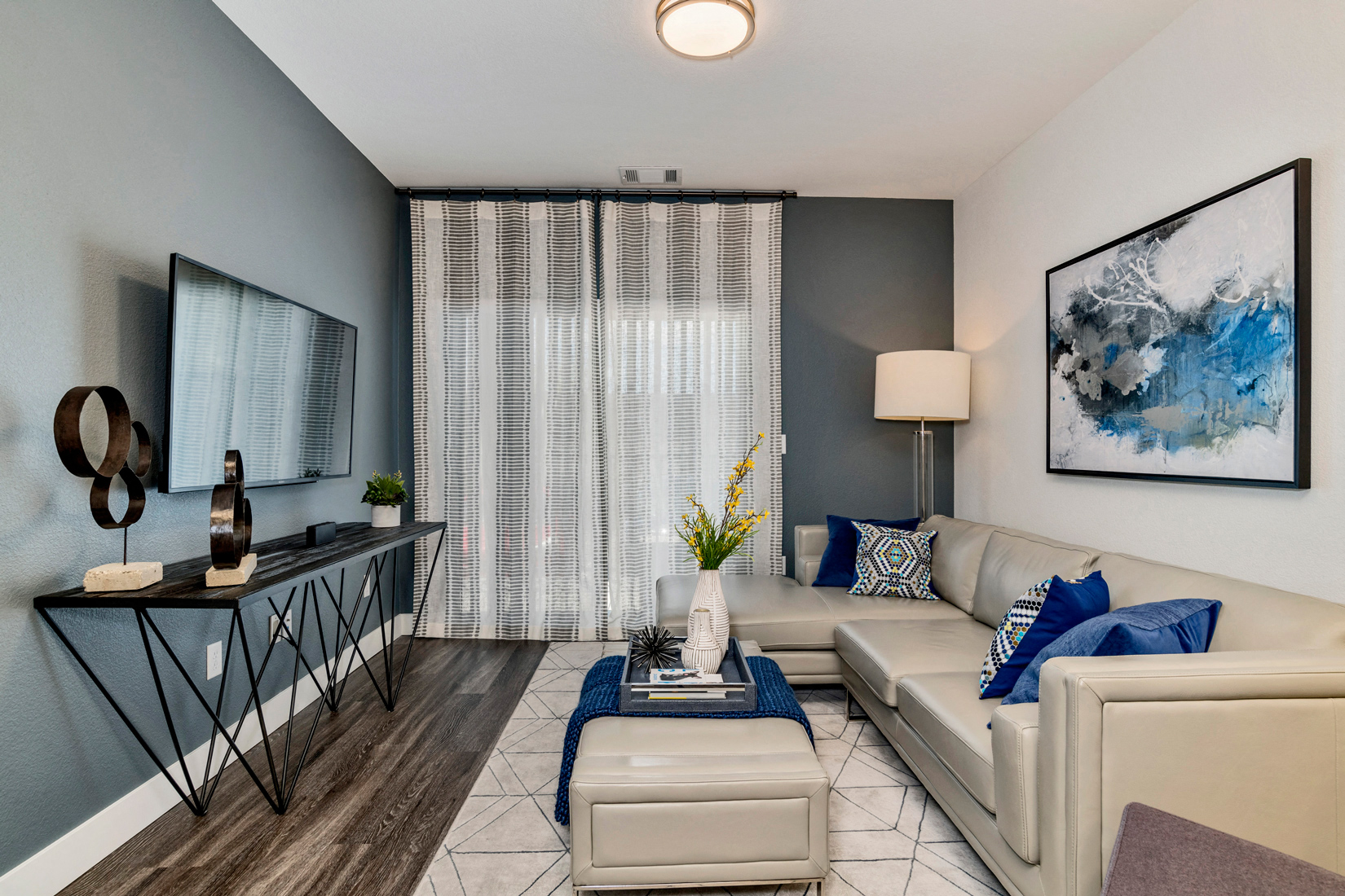 Living Room at West Line Flats Apartments in Lakewood, CO