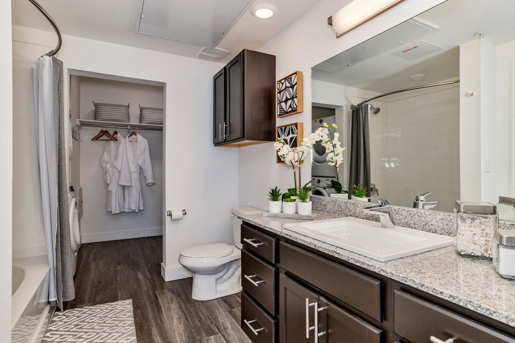 Bathroom at West Line Flats Apartments in Lakewood, CO