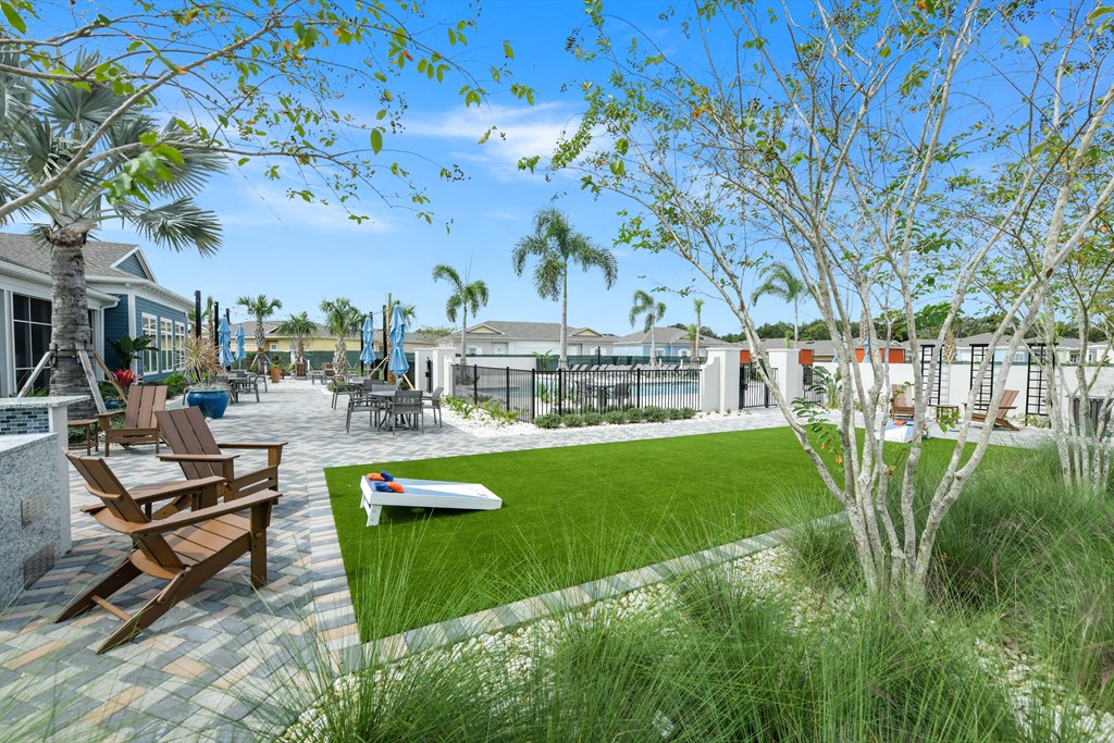 Cornhole court at Estia at Lakewood Ranch, Florida, 34211