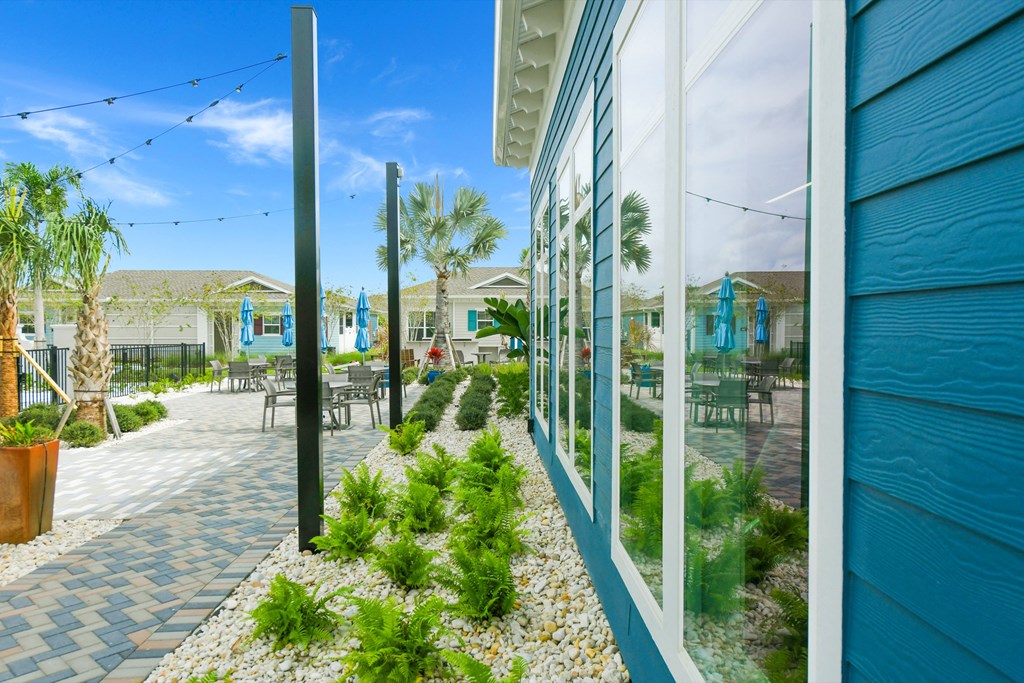 Outdoor living space at Estia at Lakewood Ranch, Florida, 34211