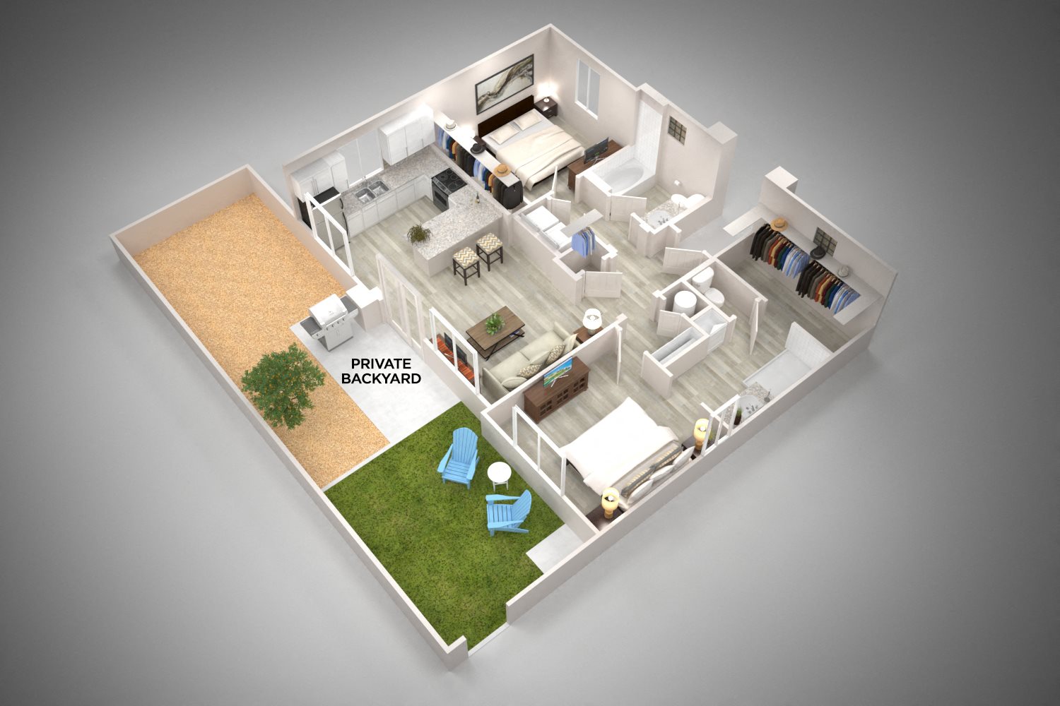 2 Bedroom Floorplan at Christopher Todd Communities