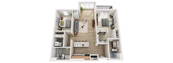 B2 Floor Plan at Wheaton 121, Illinois, 60187