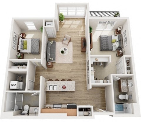 B2 Floor Plan at Wheaton 121, Illinois, 60187