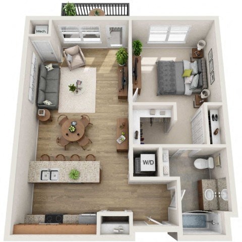 A Floor Plan at Wheaton 121, Wheaton, 60187