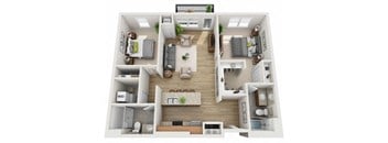 B Floor Plan at Wheaton 121, Illinois, 60187