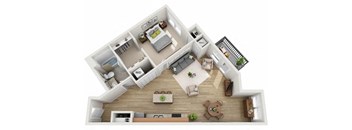 D1 Floor Plan at Wheaton 121, Wheaton, 60187