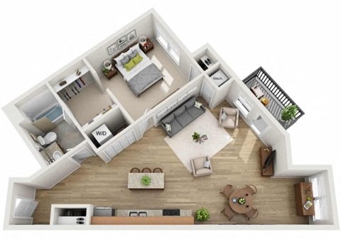 D1 Floor Plan at Wheaton 121, Wheaton, 60187