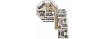 K Floor Plan at Wheaton 121, Wheaton, Illinois