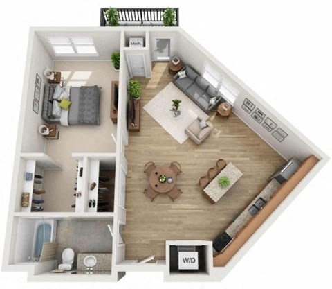 M Floor Plan at Wheaton 121, Wheaton