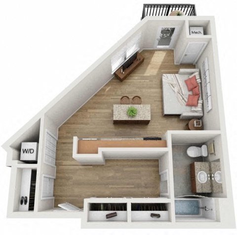 P Floor Plan at Wheaton 121, Wheaton, IL, 60187