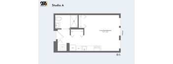 A floor plan of Studio A shows a living room and bedroom.