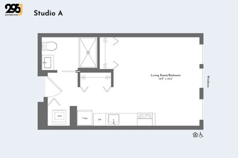A floor plan of Studio A shows a living room and bedroom.