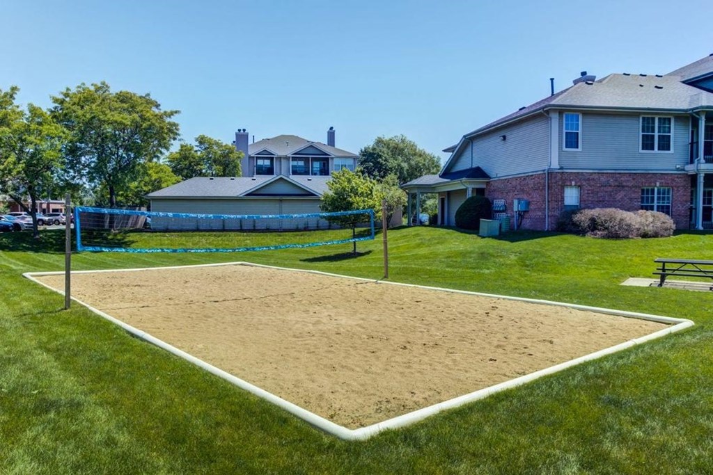 Sand volleyball court at Dwell at Naperville, Illinois