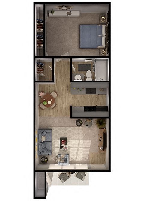 A2 Floor Plan at Verde Apartments, Tucson, AZ, 85719