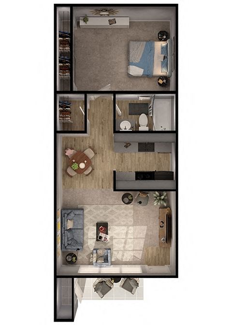 A3 Floor Plan at Verde Apartments, Tucson, Arizona