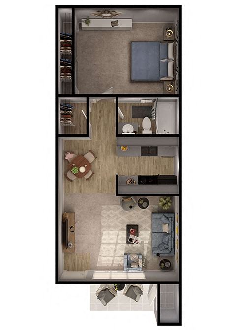 A4 Floor Plan at Verde Apartments, Tucson, 85719