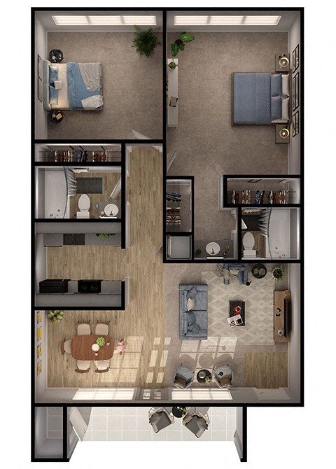 B2 Floor Plan at Verde Apartments, Tucson