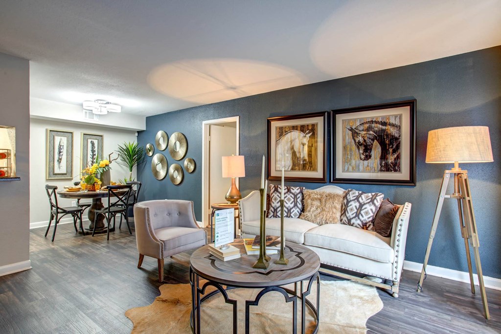 Living Area With Dining View at 2400 Briarwest Apartments, Houston, TX, 77077