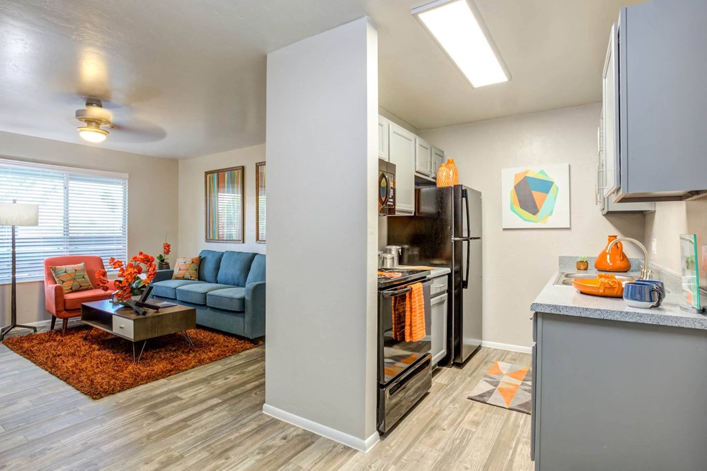 Kitchen And Living Area at Agave Apartments, Arizona, 85704