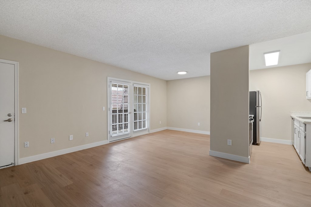 Kitchen and Living Room Area with no furniture at Verde Apartments, Tucson, AZ