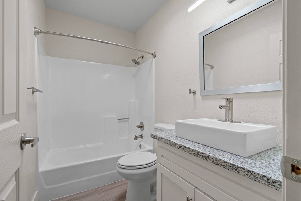 Bathroom With Bathtub at San Xavier Casitas Apartments, Commerce Capital, Tucson, 85716