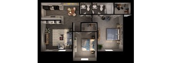 2 bed 2 bathroom at Sundance and Sausalito Apartments, College Station, Texas