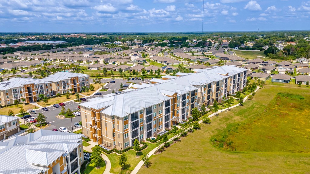 an aerial view of a large apartment complex