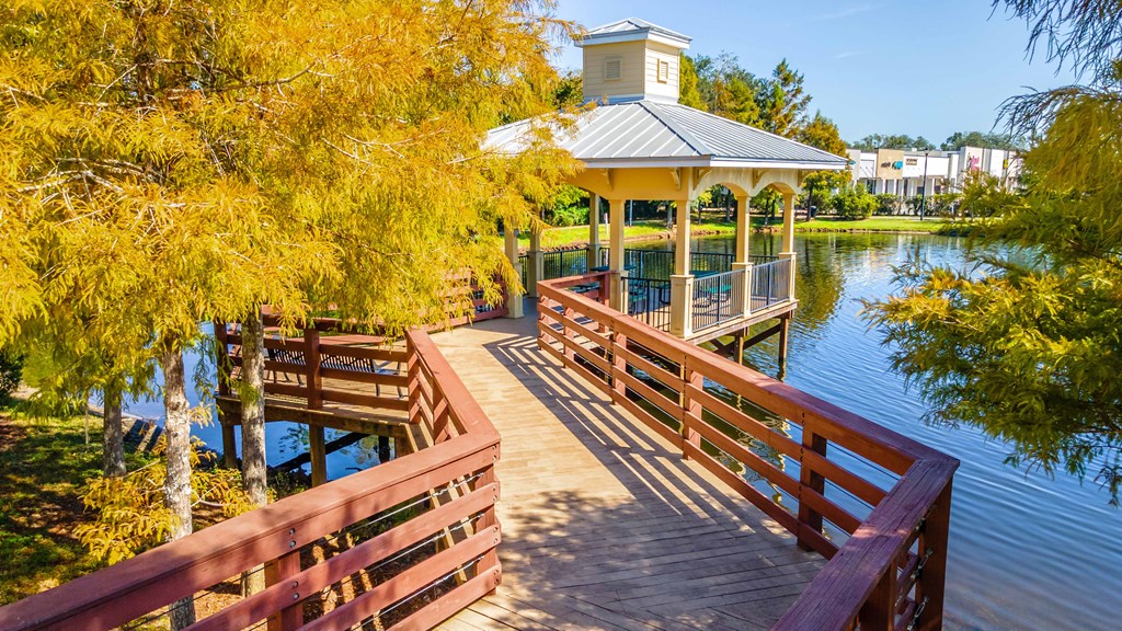 Gazebo overlooking lake