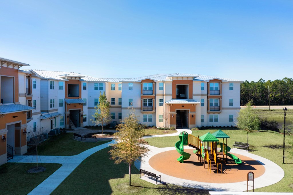 3 Story Exterior Playground View