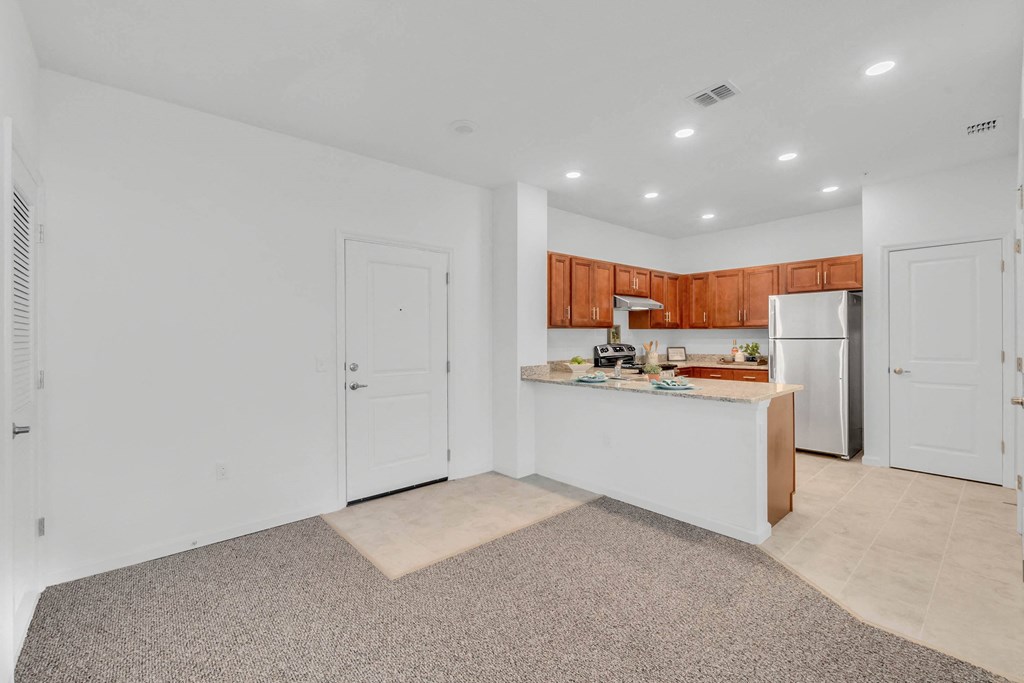 Kitchen, Dining, Living Room