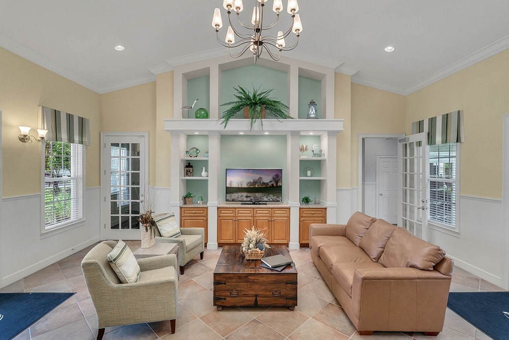 clubhouse area with couches and tv