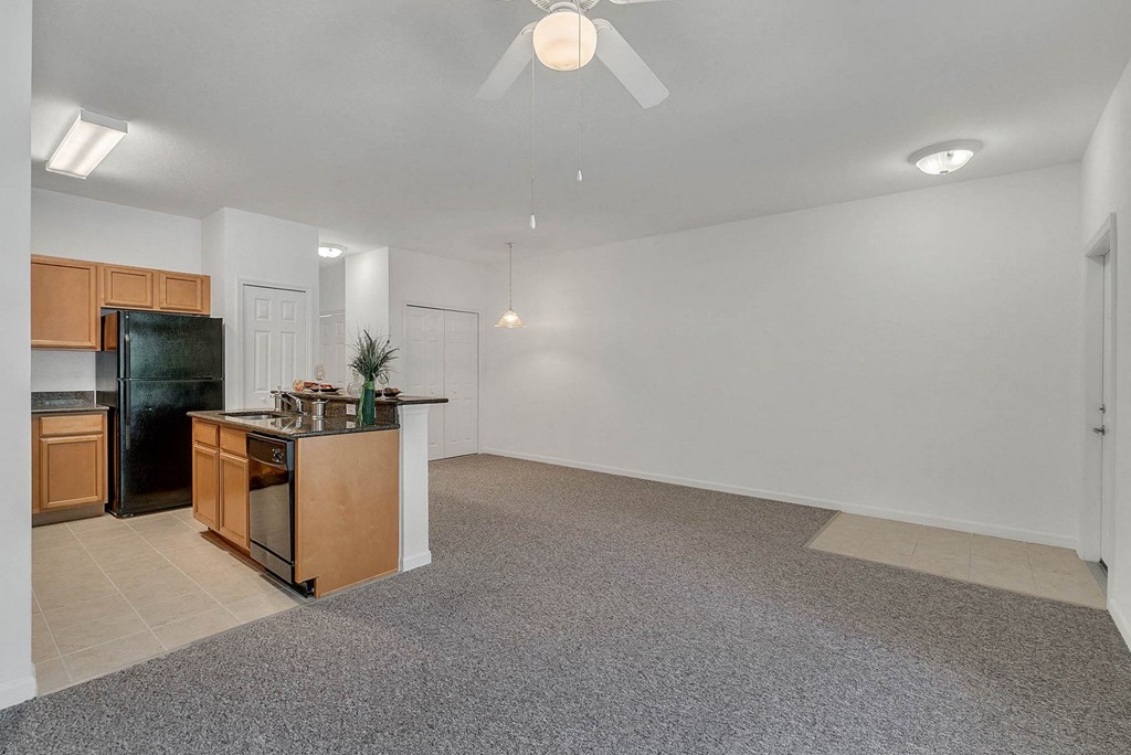 Senior Cottage - Kitchen, Dining Room, and Living Room