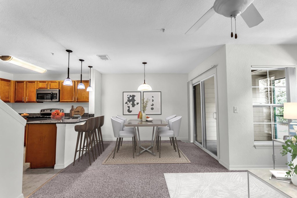 Kitchen, Dining, Living Room