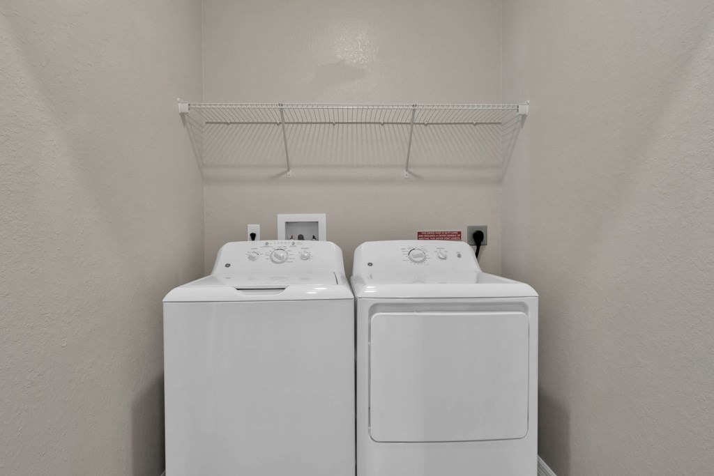 a washer and dryer in a laundry room