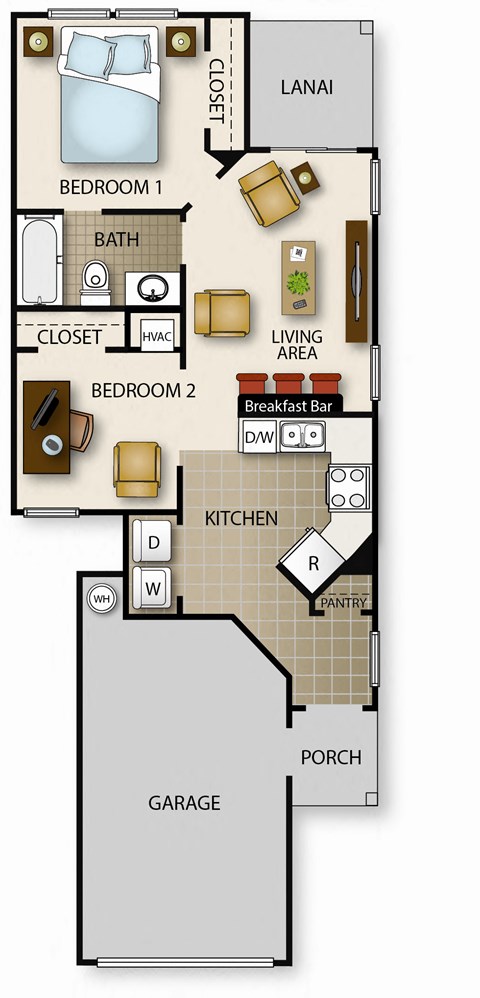 Two Bedroom 1 Bathroom