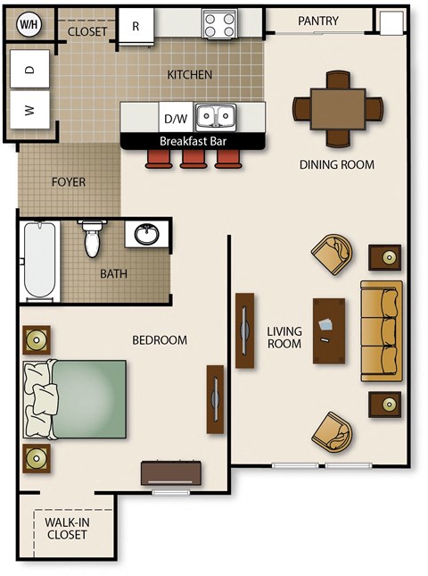 a floor plan of a house with a living room and a dining room