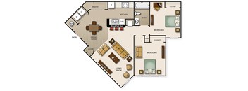 Two Bedroom One Bath (b)