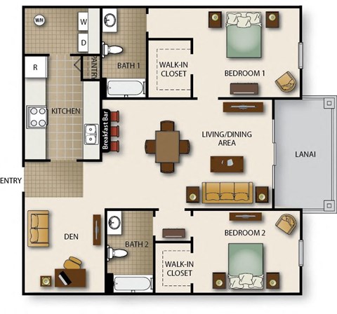 a floor plan of a house with bedrooms and a living room