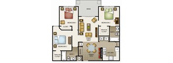 floor plan of a house with bedrooms and a living room