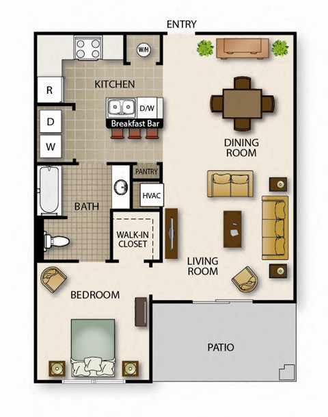 a floor plan of a house with a living room and a dining room
