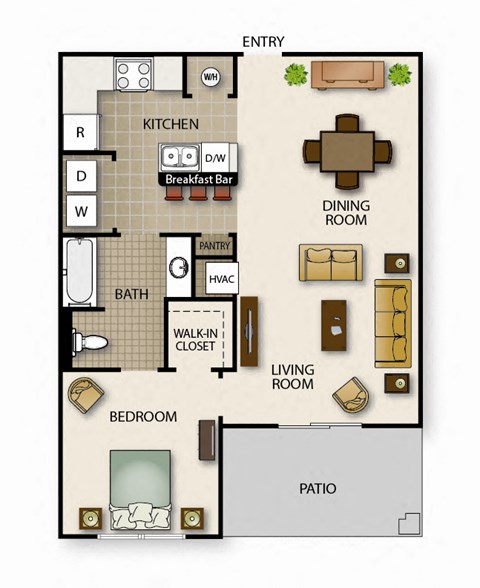 a floor plan of a house with a living room and a dining room